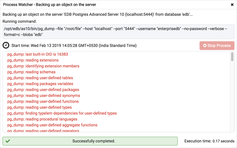Backup process watcher