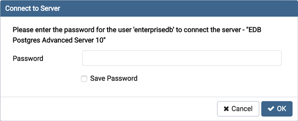 Connect to server dialog
