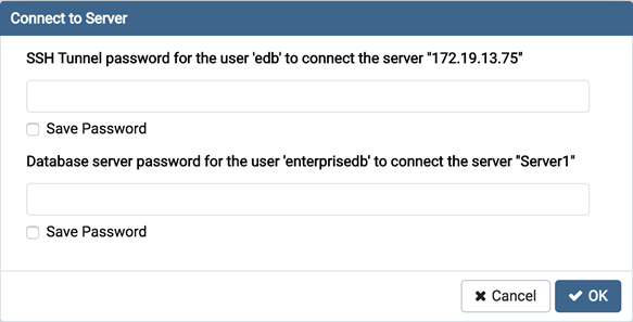 Connect to server dialog