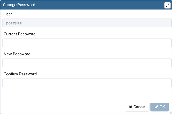 Change database password dialog