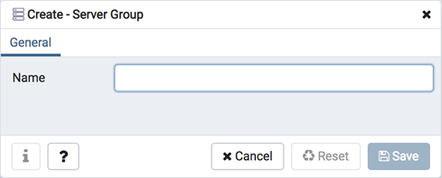 Server group dialog