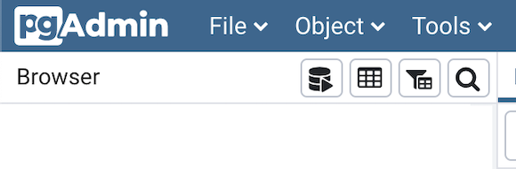 pgAdmin Toolbar